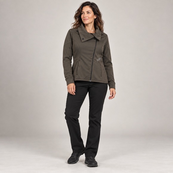 5.11 Tactical Jackets & Blazers - 5.11 Tactical Womens Asymmetrical Zip Softshell Jacket Ranger Green Large 62075